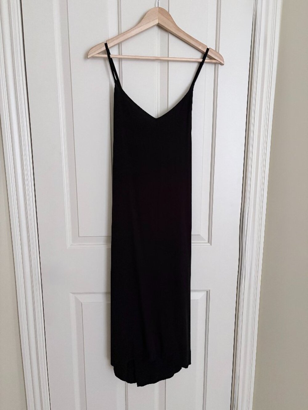 Gap Black Cami Straps Handkerchief Hem Midi Dress Size XL